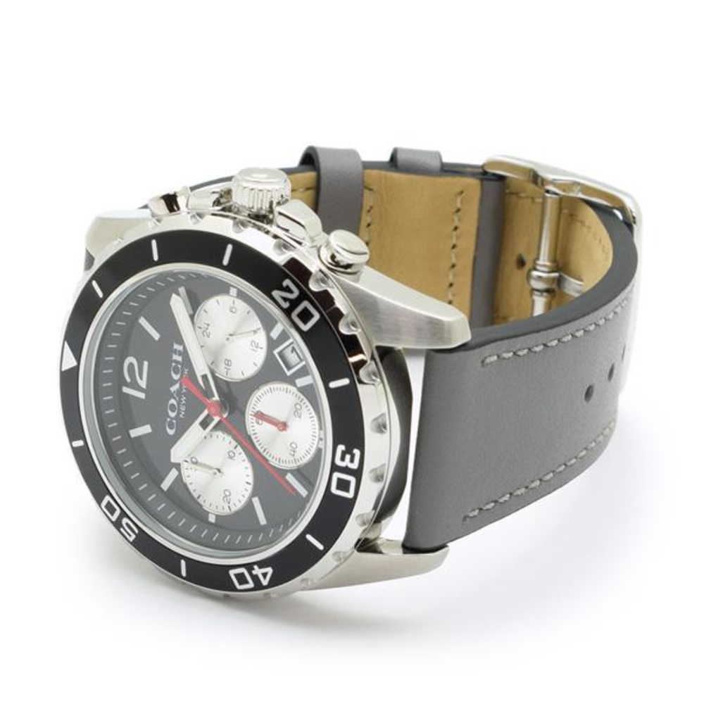 🖤🖤 Coach Kent Grey Dial Grey Leather Strap Watch For Men - 14602561 - Picture 12 of 16